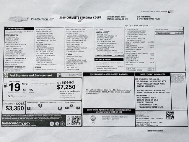 2025 Chevrolet Corvette 2LT